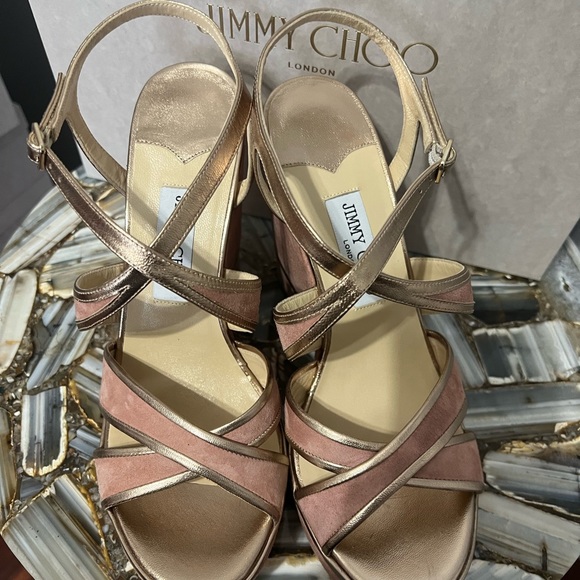 Jimmy Choo Alissa 120 Wedge Sandal Blush - Picture 6 of 9